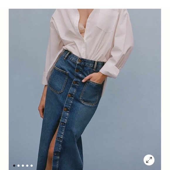 Pilcro Denim Buttondown Pencil Skirt Size 8 - Picture 5 of 11